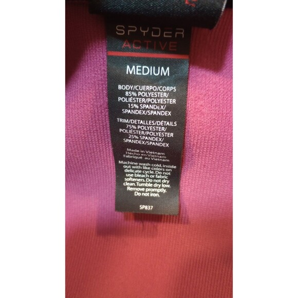 Spyder Jacket Womens Medium Pink Sweatshirt Full Zip Zipped Pockets Stretch Gym - Picture 10 of 16